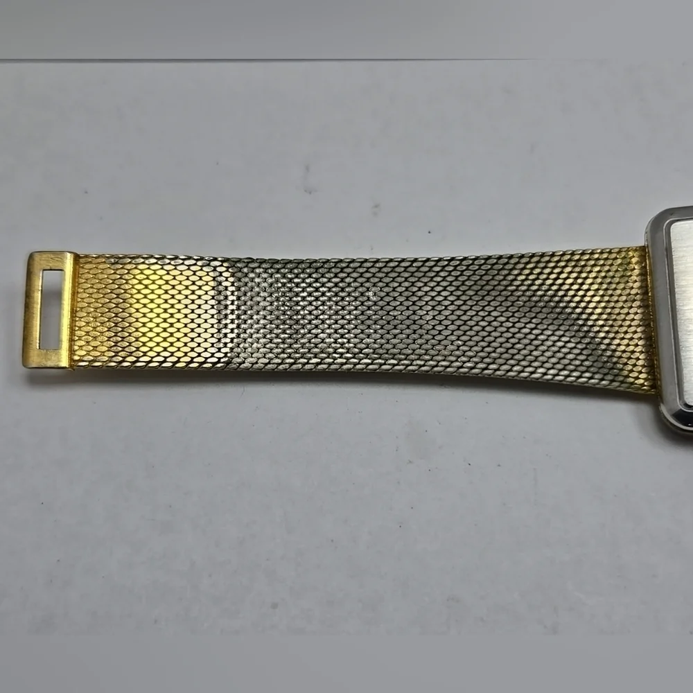 Rare Vintage Mens Jules Jurgensen 4154 Watch 29mm Gold Tone Square New Battery